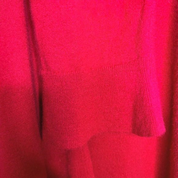 Talbots Lambswool Blend Back Button Sweater Bell Cuff - Red - XL - Picture 6 of 8